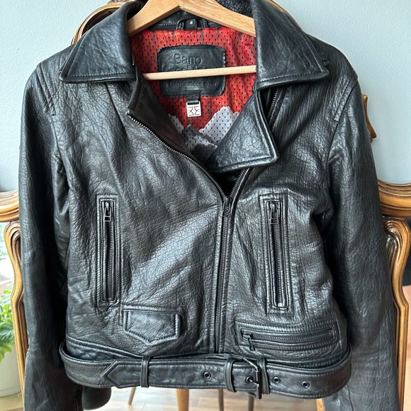 Cropped Motorcycle Black Leather Jacket - Picture 16 of 16